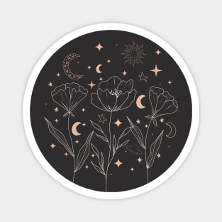 Stars And Flowers Modern Boho Magnet